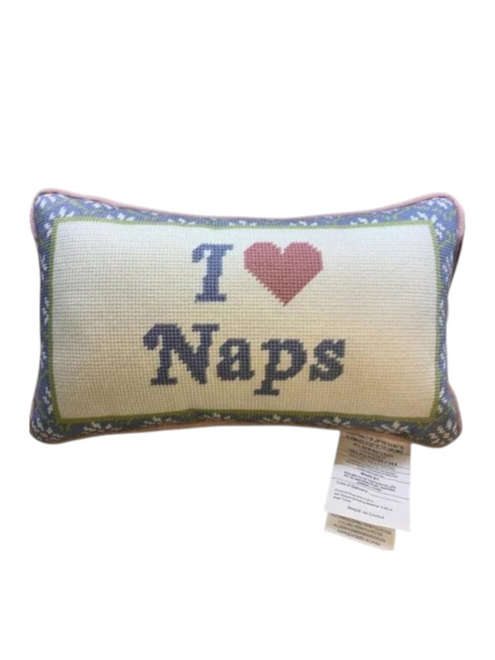 Pillow "I Love Naps" Hooked Pillow Baby NWT